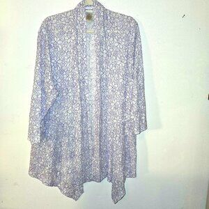 Draper's & Damon's Purple and White Lace Coverup / Over Piece / Jacket Size 2X